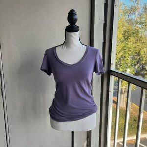 Victoria's Secret Y2K Purple Short Sleeve Tee Cotton Blend